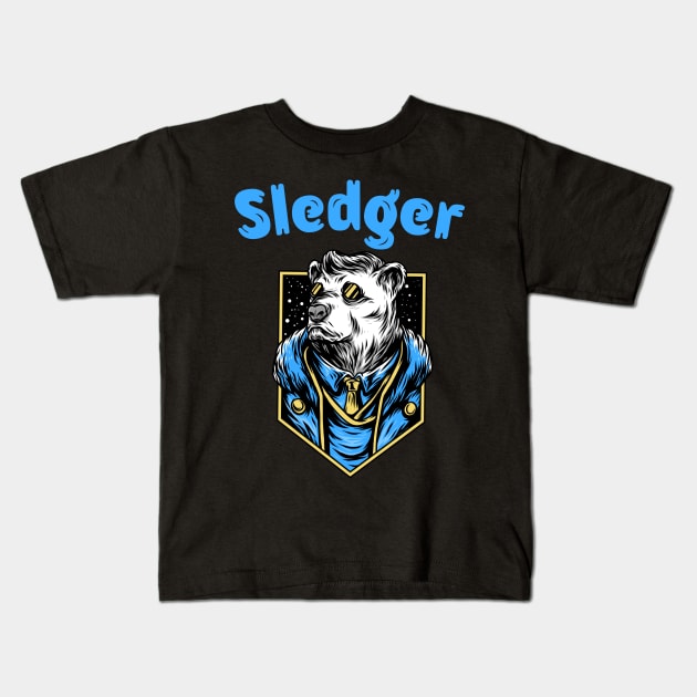 Sledger, snowboarding, snow holiday, sledger Kids T-Shirt by Style Conscious